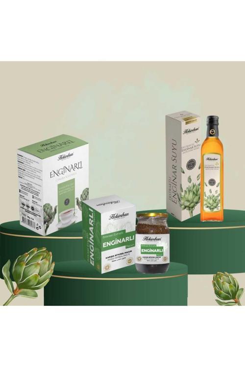 Enginarlı Bitkisel Macun 420 Gr +Enginarlı Karışık Çay (45'Li) + Enginar Suyu 500 Gr