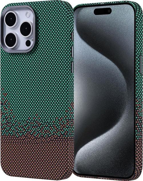 Apple iPhone 15 Pro Max Kılıf M-safe Şarj Özellikli Karbon Fiber Görünümlü Zore Nekst Kapak