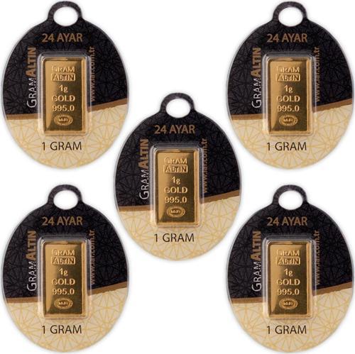 RimaGold 5 Adet 1 gr 24 Ayar İAR Gram Altın