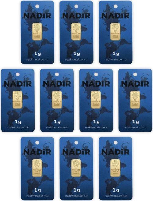 RimaGold 10 Adet 1 gr 24 Ayar NadirGold Gram Altın (Dikdörtgen)