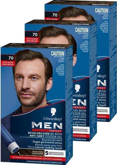 Men Perfect Erkek Saç Boyası 70 - Koyu Kahve 3 Adet
