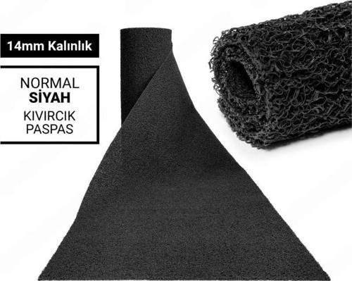 100X100CM SİYAH KIVIRCIK PASPAS-HALI KAYMAZ YOLLUK LİDYA 14MM