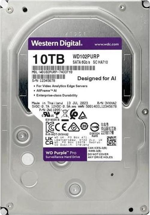 WD Purple Pro 10TB 7200Rpm 512MB -WD102PURP
