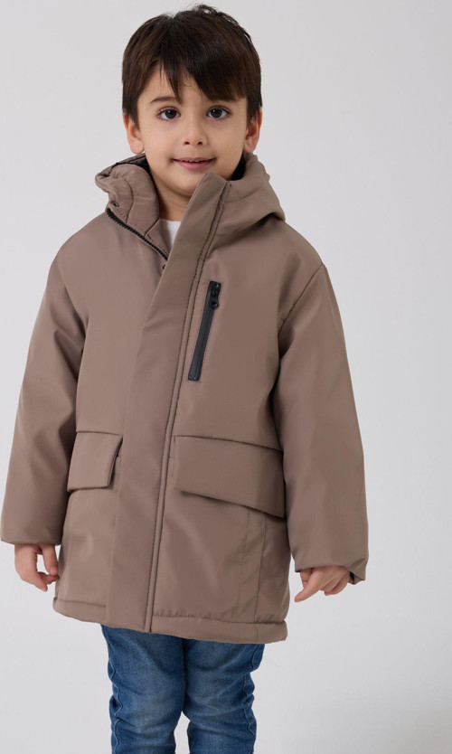 Erkek Çocuk Kürklü Su Ve Rüzgar Geçirmez Kapüşonlu 3 Kışlık Mont & Kaban & Parka