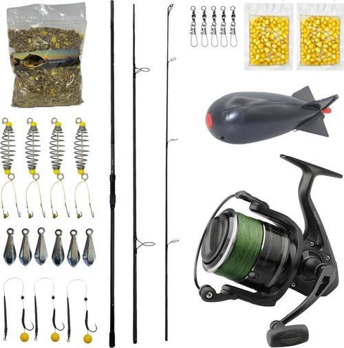 YekOutdoor Göl Oltası Seti Prologic C-Series 13FT 390cm 3 Parça&Dam Quick Darkside 4B Spod 7000S FD 3+1BB Olta Makinesi