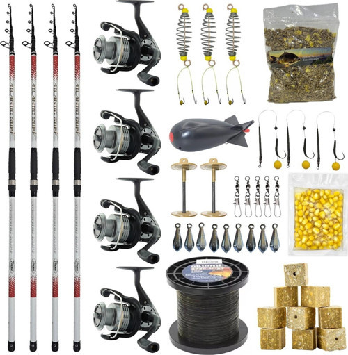 YekOutdoor Full Çeşit 4'lü Okuma Göl Seti Kendo Atlantic Surf 4.20m 100-250gr Olta Kamışı&Okuma Revenger RV-65 FD Olta M