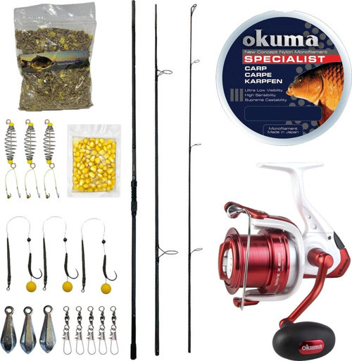YekOutdoor Profesyonel Göl Oltası Seti Prologic C-Series 13FT 390cm 3 Parça&Okuma Wave X-6000 3+1BB Olta Makinesi