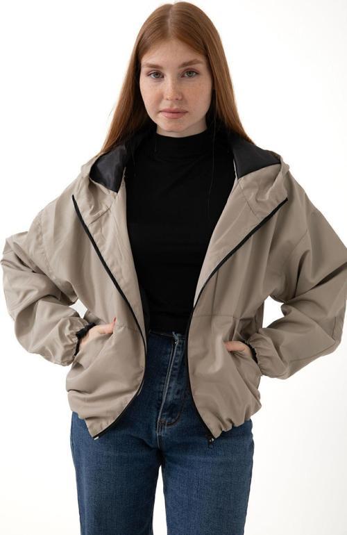 Spor Kadın Kapüşonlu Su ve Rüzgar Geçirmez Cepli İçi Astarlı Oversize Mevsimlik Yağmurluk