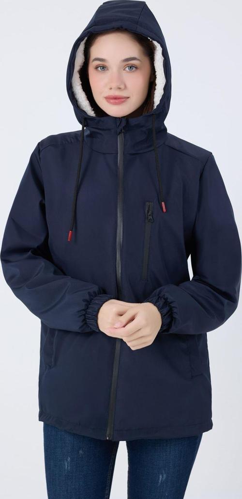 Spor Kadın Kürklü Su Ve Rüzgar Geçirmez Kapüşonlu Mont & Kaban & Parka