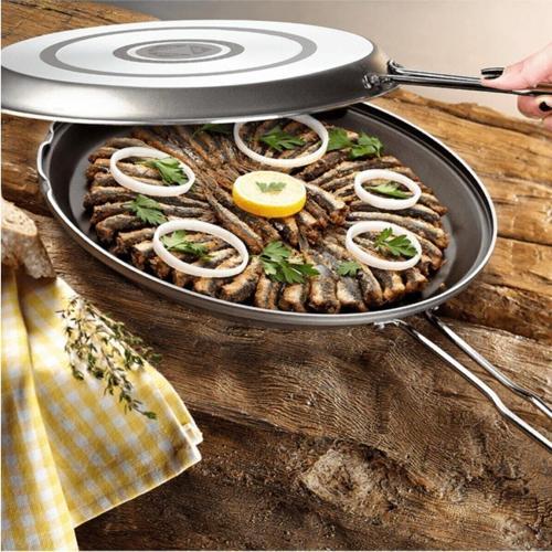 pratiko 32 cm börek balık-ızgara tavası ikiz tava