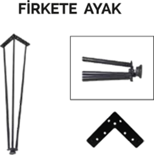 Firkete  Sehpa Masa Ayağı 45 cm. 1 Adet