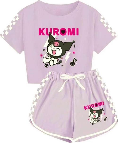 Kuromi Kız Çocuk Şortlu Takım