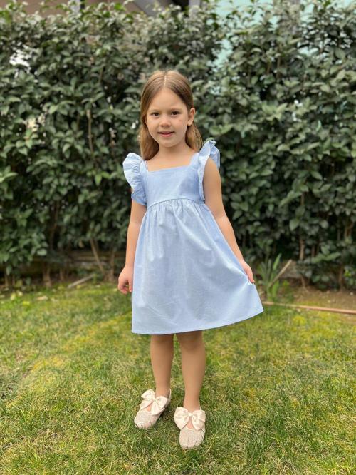 Volanlı Kız Çocuk Elbise