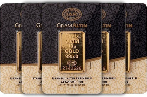 RimaGold 5 Adet 10 gr 24 Ayar İAR Gram Altın