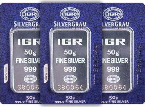 RimaGold 3 Adet İAR 50 Gr Gümüş Külçe