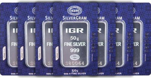 RimaGold 7 Adet İAR 50 Gr Gümüş Külçe