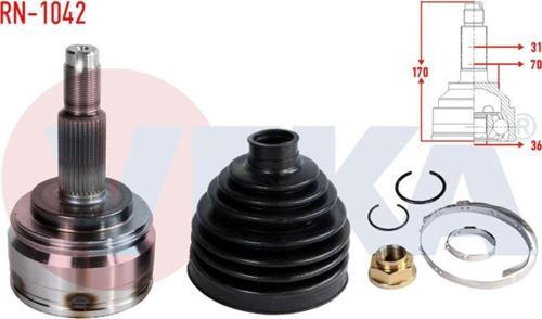 Aks Kafası Sol-Sag On Dıs Renault Master Iıı (Fv) 2.3 Dcı31×36X70 Uzunluk 170 Mm 2010-Rn-1042 .