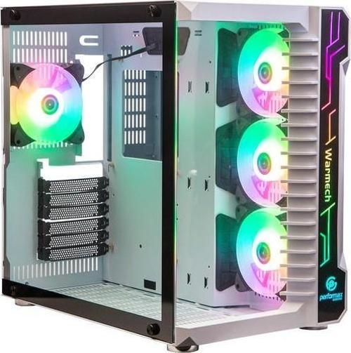 Warmech Beyaz Temp. Cam Rgb Atx Kasa 6*12 Rgb Fan