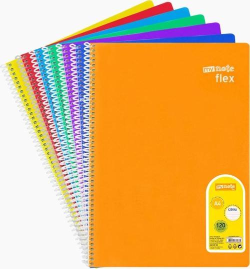 Mynote Flex Spiralli 120 Yaprak Çizgili Defter