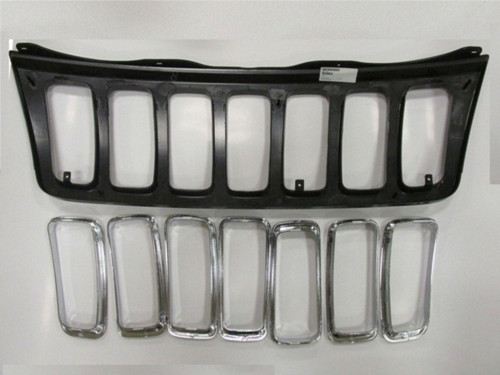 Uyumlu Jeep Cherokee- Grand- 99/03; Ön Panjur Siyah (İç Petekleri Nikelajlı) (Tyg)-5Gl79Dx8Aa