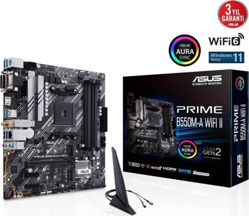 Prıme B550m-a Wıfı Iı Amd B550 Am4 Ddr4 4866 Hdmı Dvı Vga Çift M2 Usb3.2 Ax Wifi