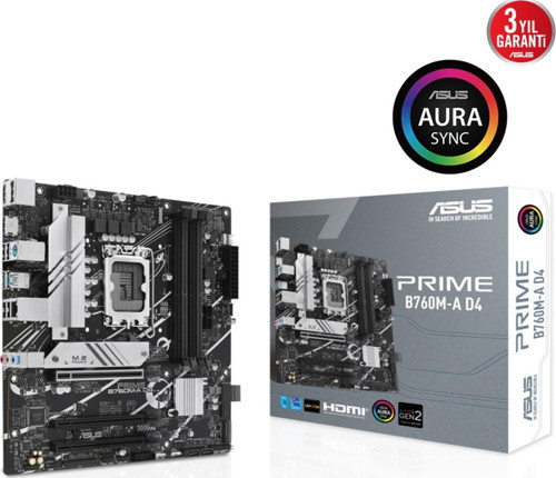 Prime B760m-a D4 Intel B760 Soket 1700 Ddr4 5333(oc)mhz Matx Gaming (oyuncu) Anakart