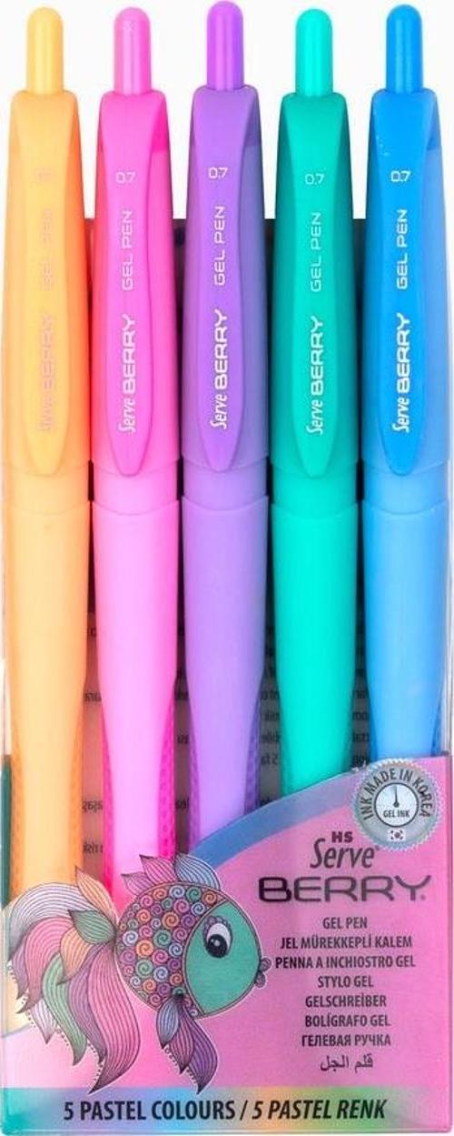 Berry 5'li Pastel Renkler Jel Kalem Seti