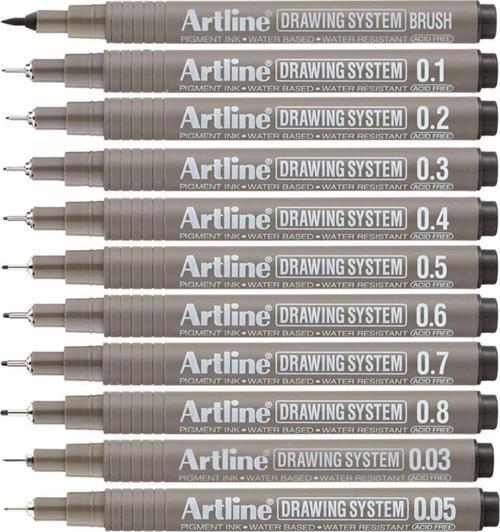Drawing System Teknik Çizim Kalemi 11'li Tam Set