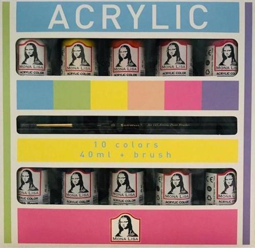Mona Lisa Akrilik Boya 10 Renk X 40 Ml (fırça Hediyeli) ML122