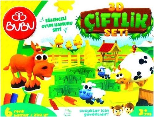 3d Çiftlik Oyun Hamuru Kalıbı Ve 6 Renk Oyun Hamuru Seti BUBU-OH0013