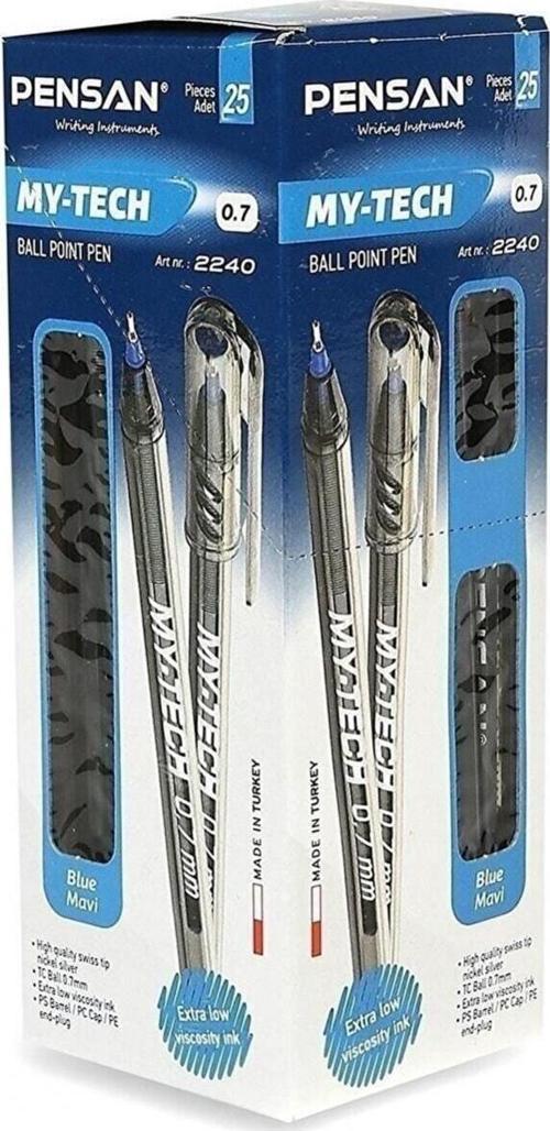 My-tech 0.7mm Mavi Tükenmez Kalem 25'li Paket 2240 Mavi