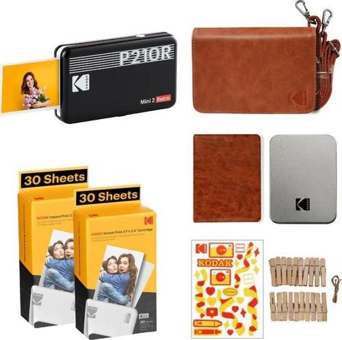 Mini 2 Retro - Taşınabilir Fotoğraf Yazıcısı + BUNDLE ( Siyah )