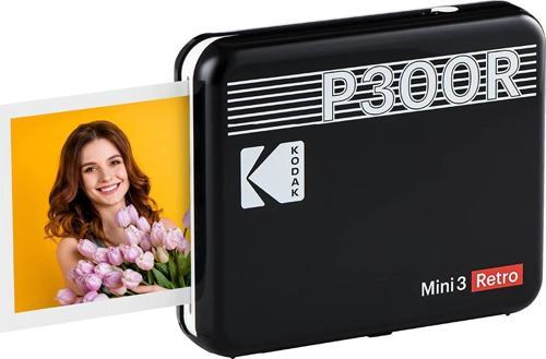 Mini 3 Retro - Taşınabilir Fotoğraf Yazıcısı( Kare 8x8cm Baskı - Siyah )