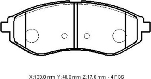 Chevrolet Aveo- Sd- 07/12 Ön Fren Balatası (Disk) (133X48,9X17) (Bramax) 96534653