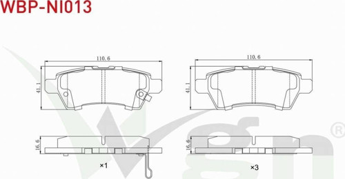 Nıssan Pathfınder (R51) 2.5 Dcı 4Wd 2005- Uyumlu Arka Fren Balatası Ikazlı 44060 Ea090