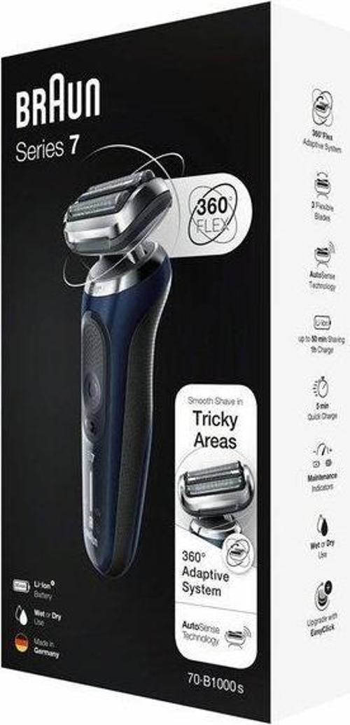 Yeni Seri 7 B1000S Kablosuz Tıraş Makinesi Autosense 360° Flex Easyclick Islak & Kuru