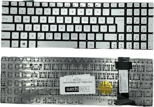 Asus N550JK-CN090H, N550JK-CN166H, N550JK-CN167D Uyumlu Notebook Klavye Gümüş Gri TR