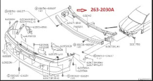Nıssan Prımera- P11- 00/02; Ön Tampon Demiri Üst (Eagle Body) 62290-9F530