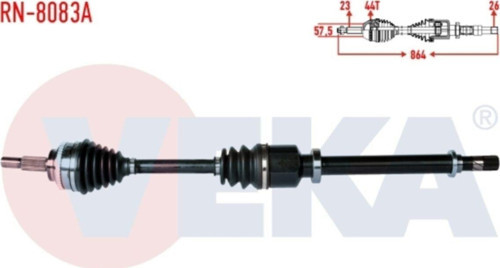 Komple Aks Sag On Renault Thalıa Iı 1.5 Dcı Abslı 44 Dıs Uzunluk 864Mm 2008-