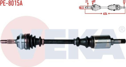 Komple Aks Sol On Peugeot 106 Iı 1.4İ Abslı 48 Dıs Uzunluk 624Mm 1996-2002