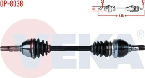 Komple Aks Sol On Opel Astra J 1.3 Cdtı M-T (A13Dte) Uzunluk 618Mm 2009-2016