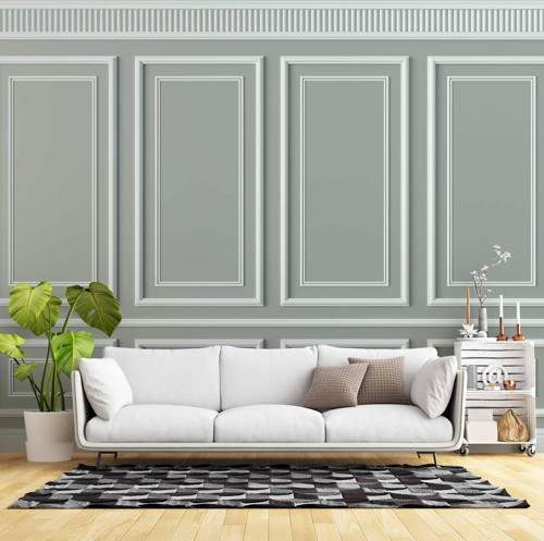 3D Beyaz Çıtalı Ahşap Panel Duvar Kağıdı Baskı