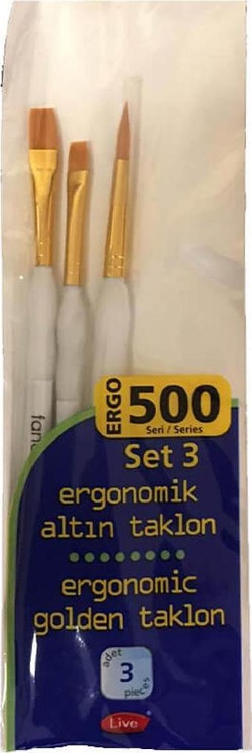 Academy 500 Seri 3'lü No:3 Fırça Seti