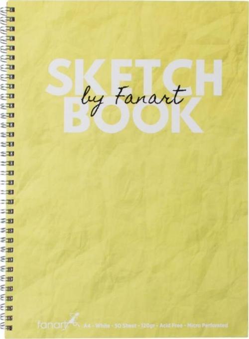 Academy Sketchbook A4 Spiralli Eskiz Defteri Sarı Kapak