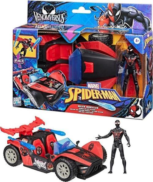 Marvel Spider-Man Miles Morales Araba ve Figür Seti – Dönüştürülebilir Araçlı Aksiyon Oyuncağı 