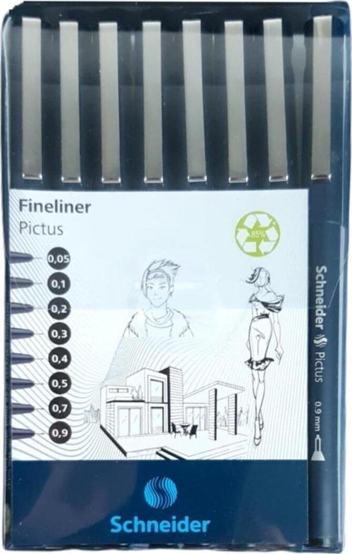 Pictus Fineliner Teknik Çizim Kalemi 8 Li Set