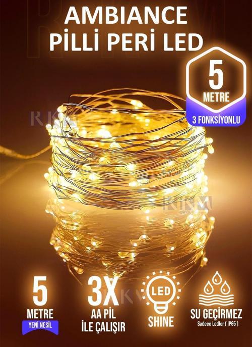 Peri Led Dekoratif Led Aydınlatma 5 Metre Gün Işığı 3 Foksiyonlu 5 M Led