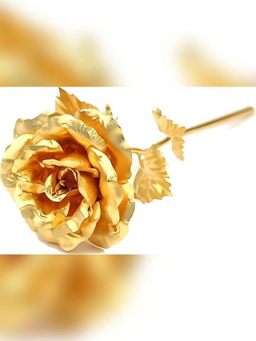 Sonsuzluk Gülü Hediyelik Gül Gold Renk Ev Dekor  Sevgiliye Hediye Anneler Günü Hediyesi Solmayan Gül