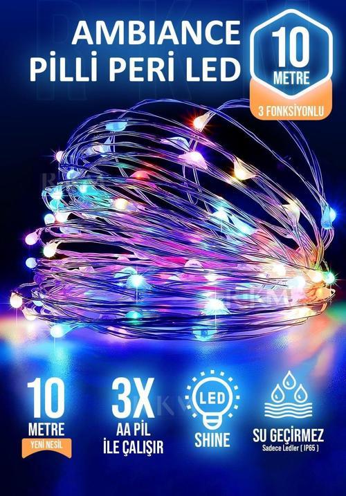 10 Metre Rgb 3 Foksiyonlu Led Dekoratif Peri Led Aydınlatma 10 M Led