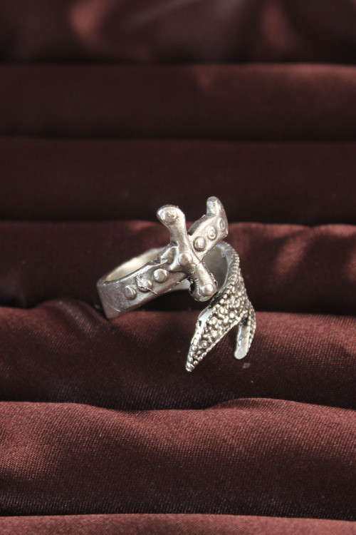 Bakımlı Erkek için Silver Kılıç Ayarlı Yüzük